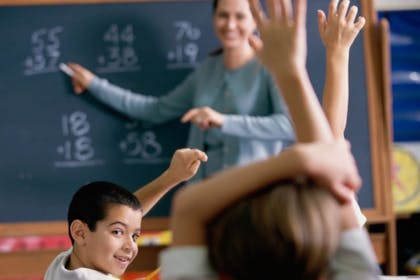 teacher and children in classroom