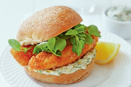 Fish finger butty with lemon mayo
