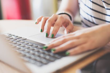 woman working on laptop