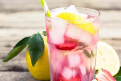 Strawberry lemonade non-alcoholic cocktail