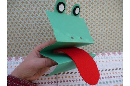 1. Folded card hand puppets