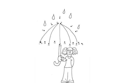 girl holding umbrella in rain