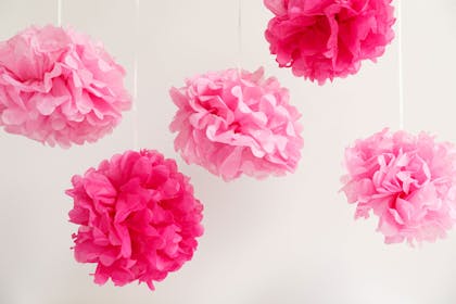 14.  Homemade tissue pom poms