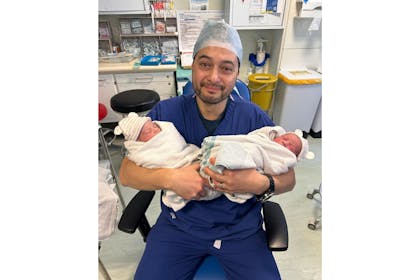 Stephen Rahman-Hughes baby twins