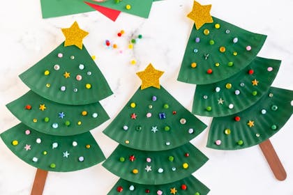 Christmas trees made from paper plates