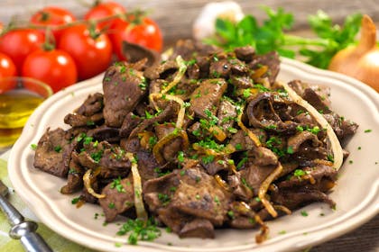 plate of liver and onions