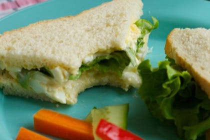 egg sandwich with salad