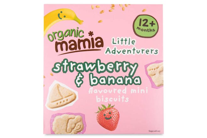 Mamia Little Adventurers Mini Flavoured Biscuits - Strawberry & Banana Flavour