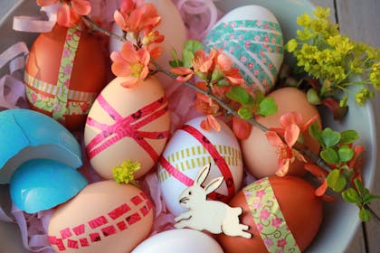 washi tape decorated easter eggs