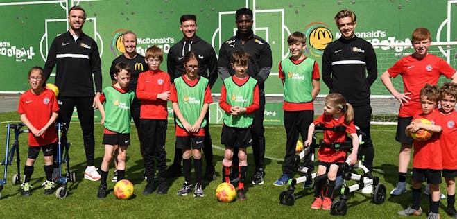 Football stars and young players join in the MacDonald's free Fun Football sessions