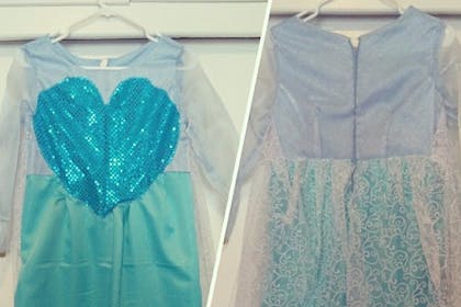 Frozen party costume dress with sequins and lace