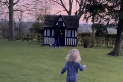 Stacey Solomon's kids run towards the Wendy House at Pickle Cottage 
