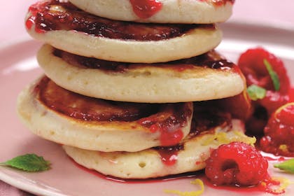 Raspberry ripple pancakes recipe