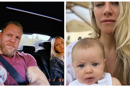 Chloe Madeley, James Haskell and baby daughter Bodhi / Chloe Madeley and Bodhi