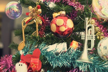 decorations hanging on christmas tree