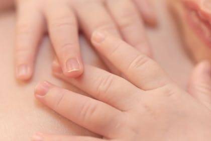 Close up of baby's hands