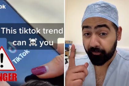 Left: Text about TiktokRight: Doctor