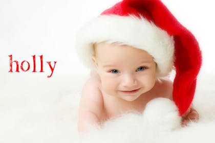 Baby in a Christmas Santa hat