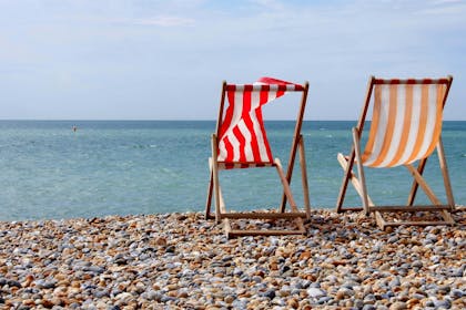 Deckchairs on British beach
