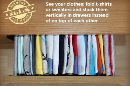 folded coloured shirts