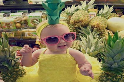 Baby dressed as a pineapple