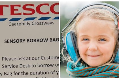 Tesco poster / child with ear defenders
