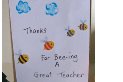 7. 'Thanks for bee-ing my teacher' card