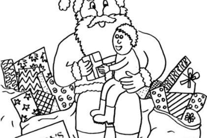 father christmas grotto  free printable Christmas colouring picture