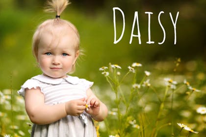 baby with flowers - Daisy baby name