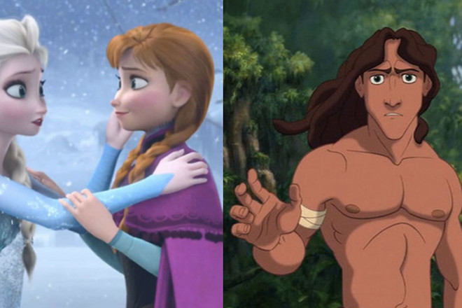 anna and elsa and tarzan