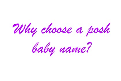 Text saying: Why choose a posh baby name?