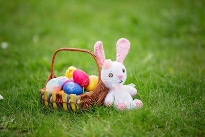 Easter bunny toy and basket