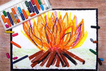 child's drawing of a fire