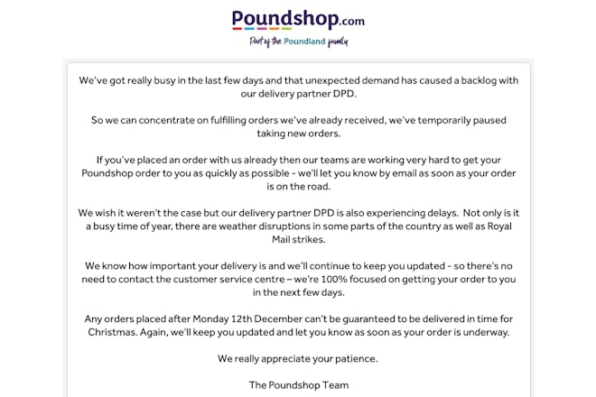 Poundland statement