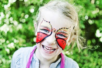 Little girl with face painted