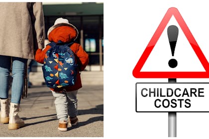Mum dropping child off at nursery / childcare costs