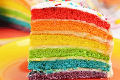 colourful rainbow sponge cake