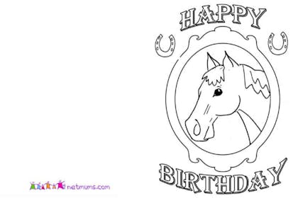 horse birthday card
