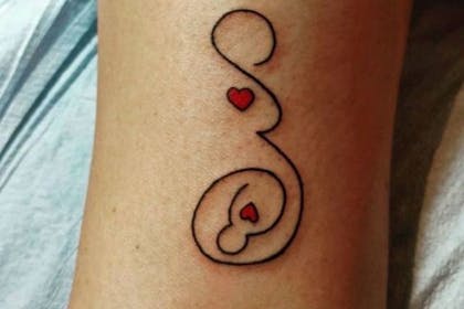 Two hearts miscarriage tattoo