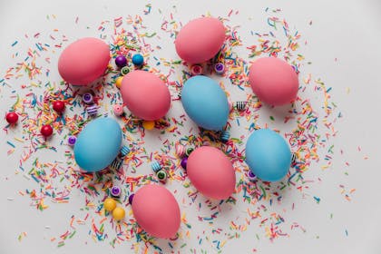 Blue and pink eggs