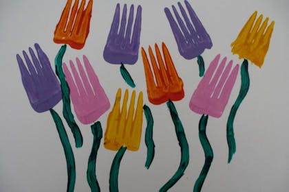 Fork printed flower picture