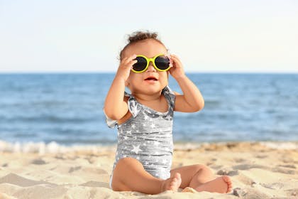 Baby girl with sunglasses