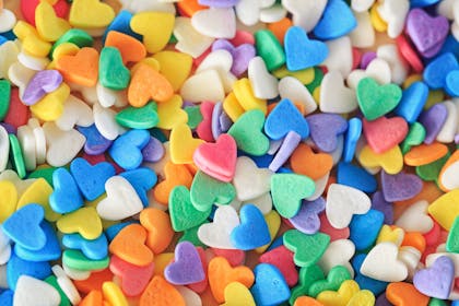 Multicoloured hearts confetti