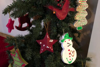13. Decorate the tree with all your kids' homemade bits and bobs