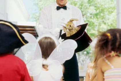 magician entertaining children