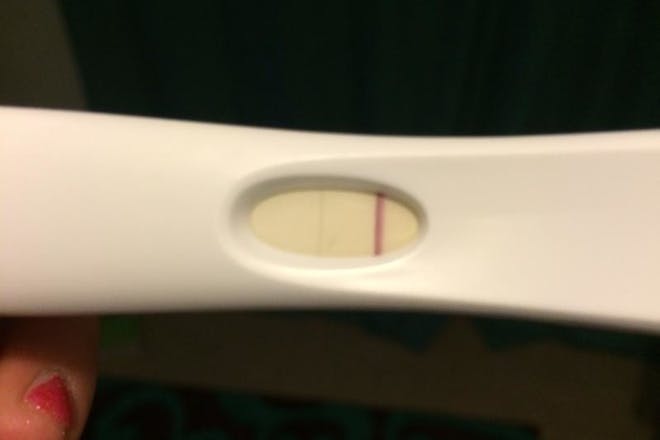 Evaporation line on a pregnancy test