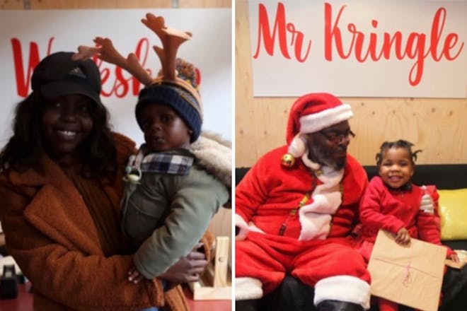 Left: Woman and childRight: Santa and child