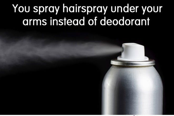 hairspray as deodorant