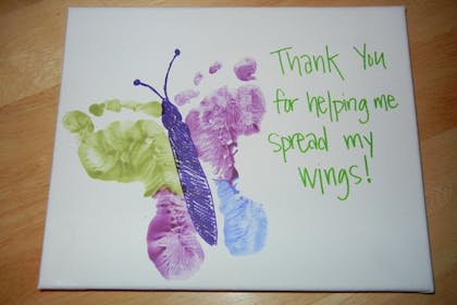 Butterfly thank you card for teacher