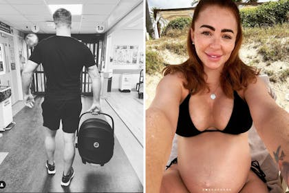 Man carries baby in car seat out of hospital | Natasha Hamilton takes selfie in bikini while pregnant